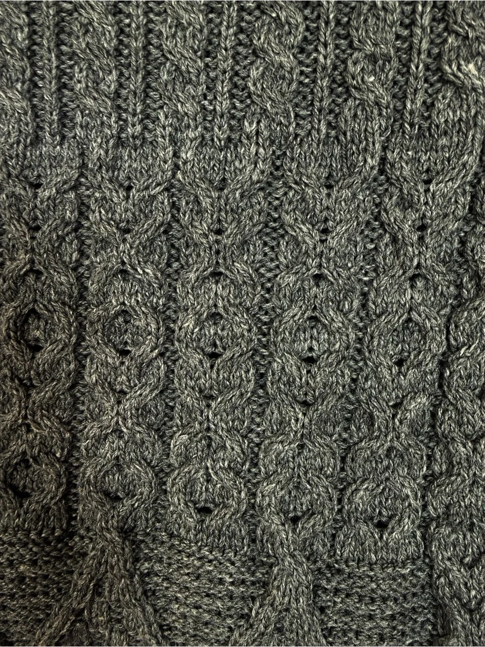 Aran Sweater Market Merino Wool Button Snood Scarf Gray Made in Ireland